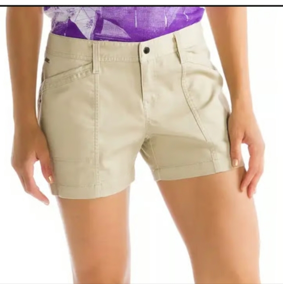 Lole Pants - Lole Women's Mid Rise Hike Shorts Beige Utility Stretch Hiking Trail Travel Sz 6